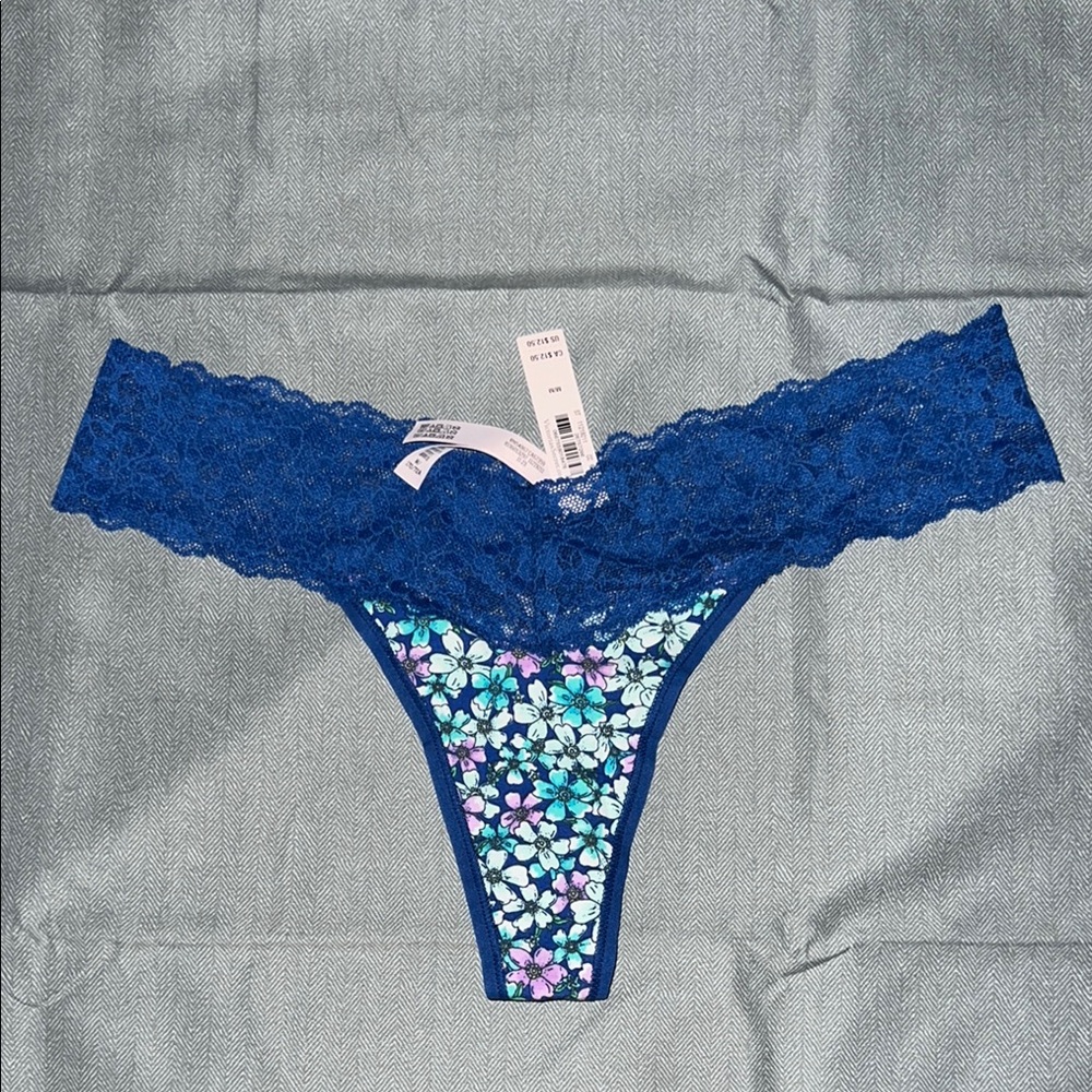 Victoria's Secret Blue Lace Floral Panty